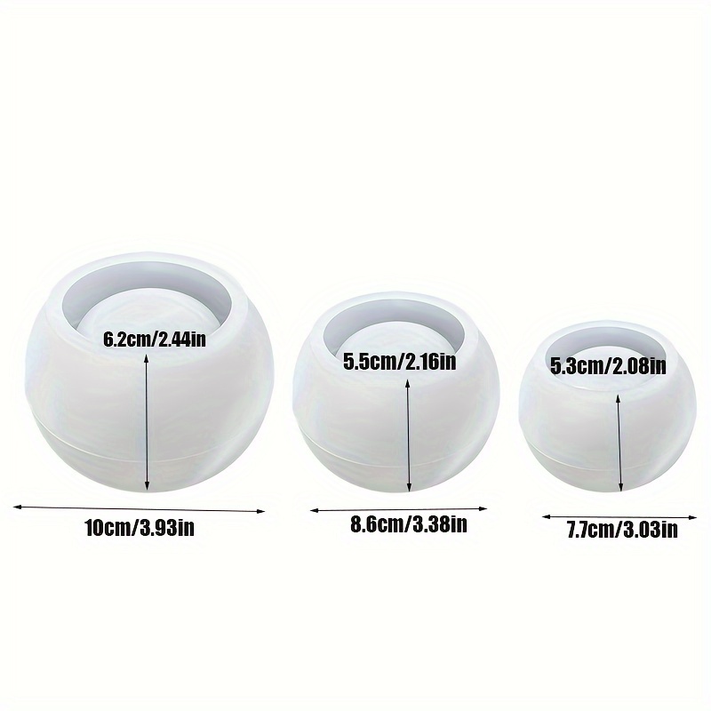 Candle Supplies Jars - 3pcs-Round Flower Pot Silicone Mould 3