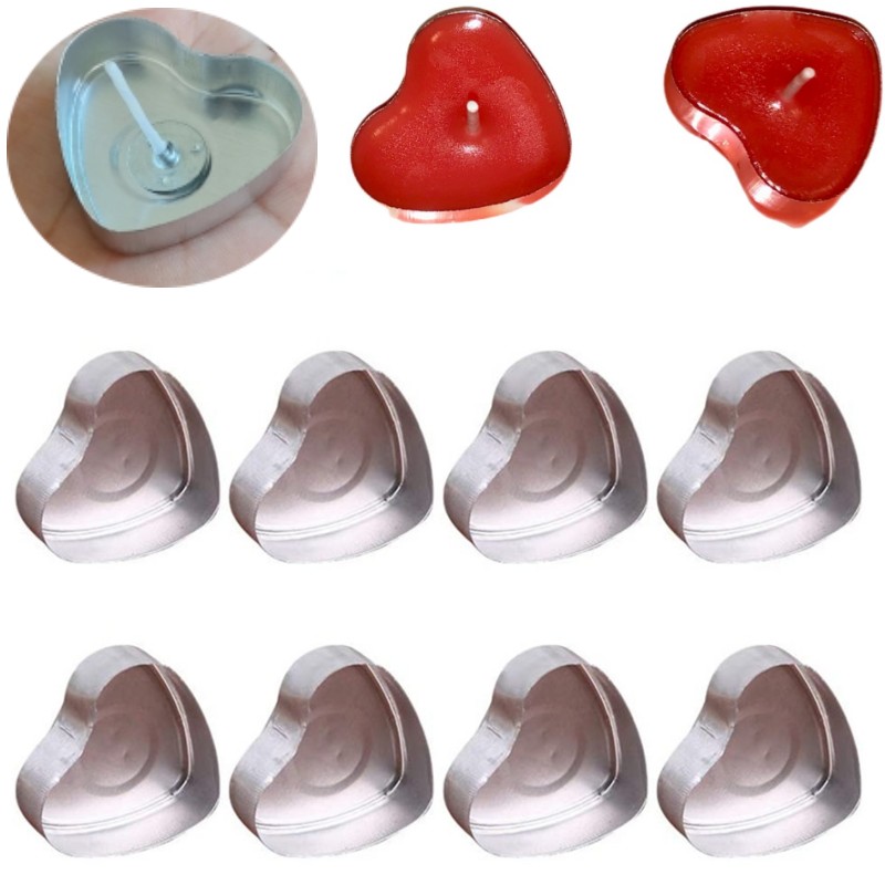 100 Sets Heart shaped Empty Al - Candle Supplies Jars recension och pris