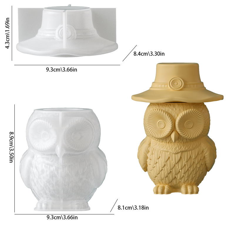2Set of silicone molds for owl - Candle Supplies Jars recension och pris
