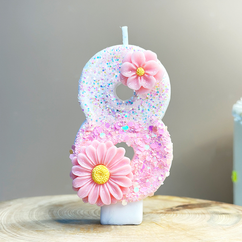 Creative pink flower birthday  - Candle Supplies Amazon recension och pris