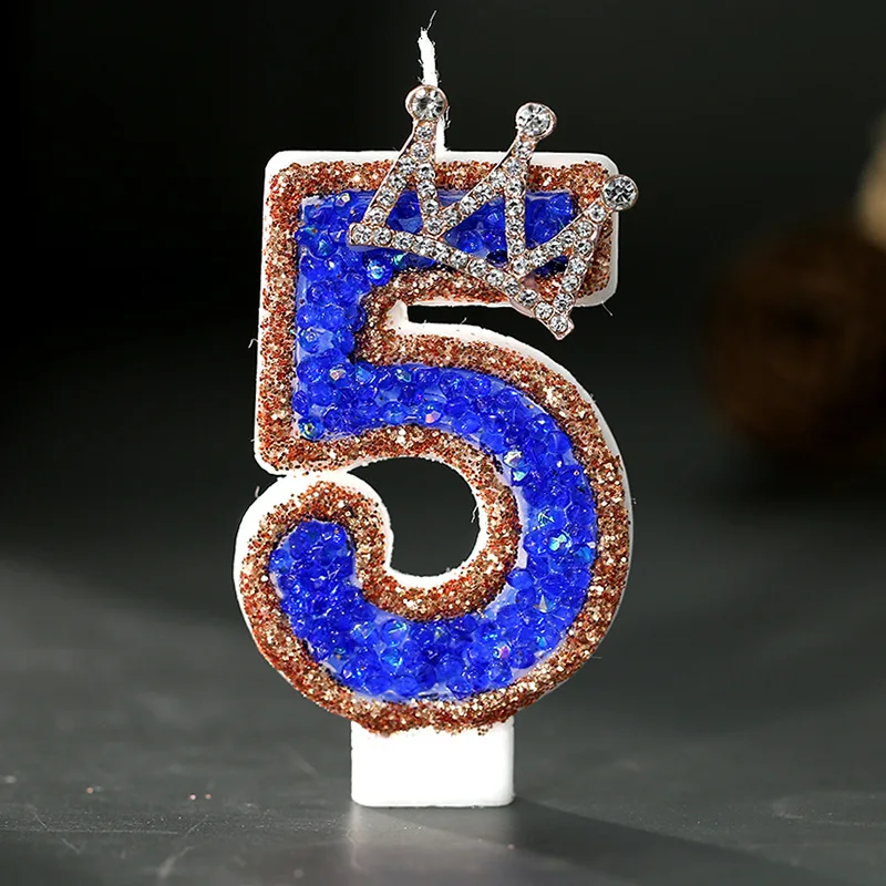 Blue Crown Sparkle Number Birt - Candle Supplies Luxury recension och pris