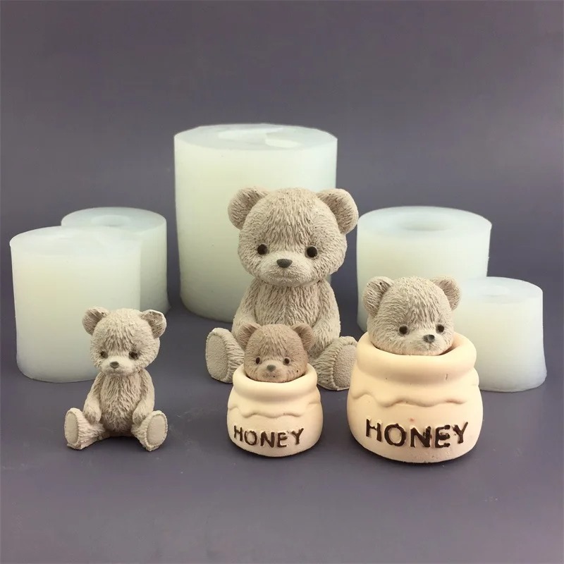 Cute Bear Honey Jar Silicone C - Candle Supplies Jars recension och pris