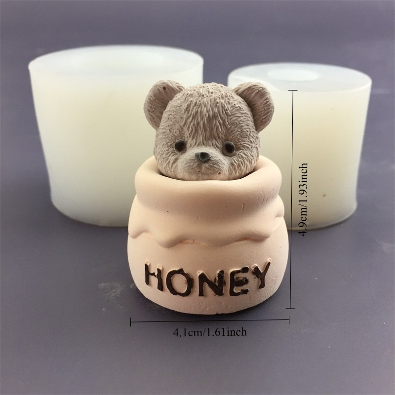 Cute Bear Honey Jar Silicone C - Candle Supplies Jars recension och pris
