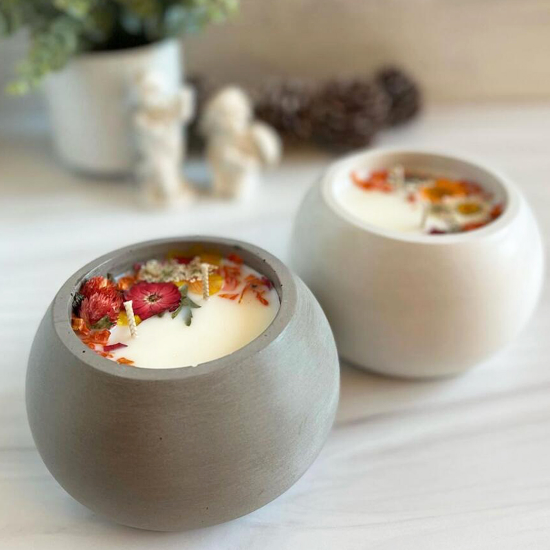 Round Concrete Candle Jar Sili - Candle Supplies Jars recension och pris