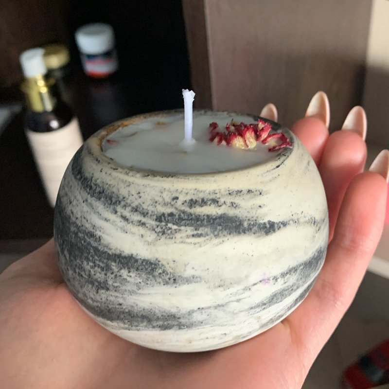 Round Concrete Candle Jar Sili - Candle Supplies Jars recension och pris
