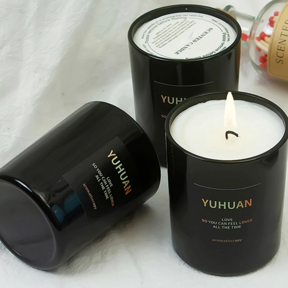 Luxury Glass Candle Jar Black  - Candle Supplies Luxury recension och pris